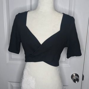 Black Deep Sweetheart Crop Top sz L